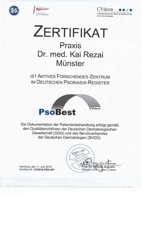 Psobest Zertifikat Dr. Kai Rezai