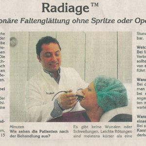 Pressebericht Pellevé / Radiage zur Faltenglättung